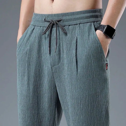 Ice Silk Linen Man Sport Pants