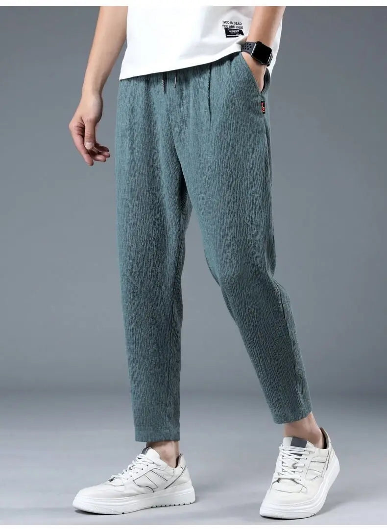 Ice Silk Linen Man Sport Pants