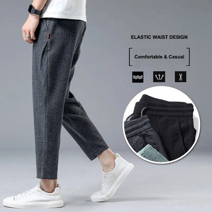 Ice Silk Linen Man Sport Pants