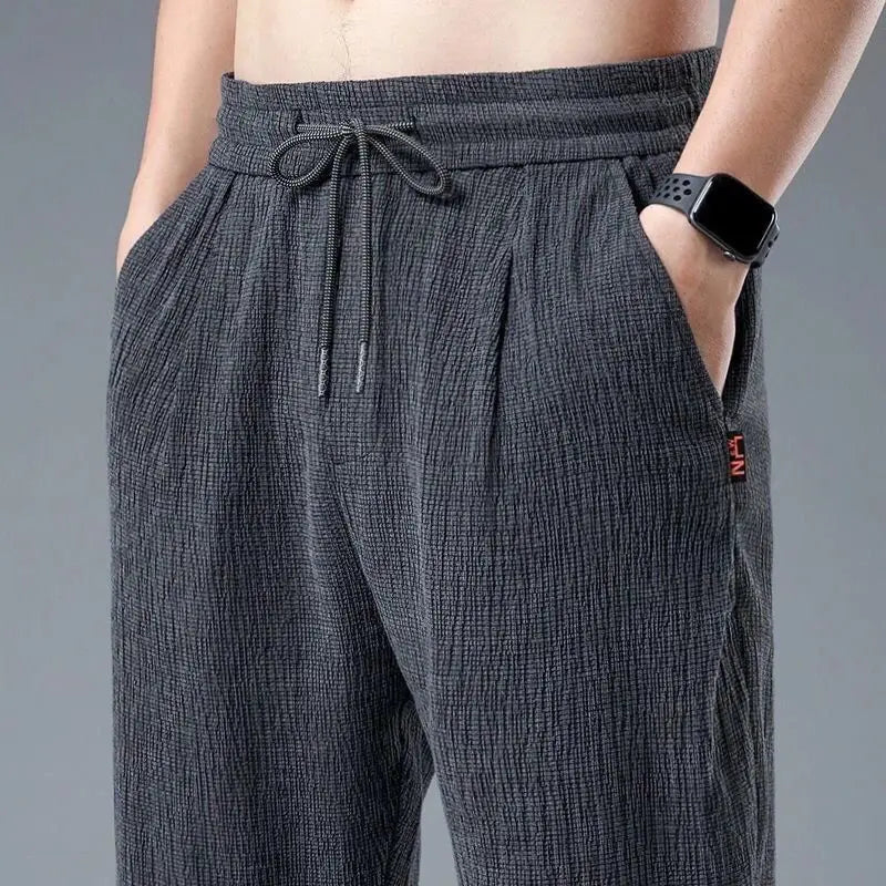 Ice Silk Linen Man Sport Pants