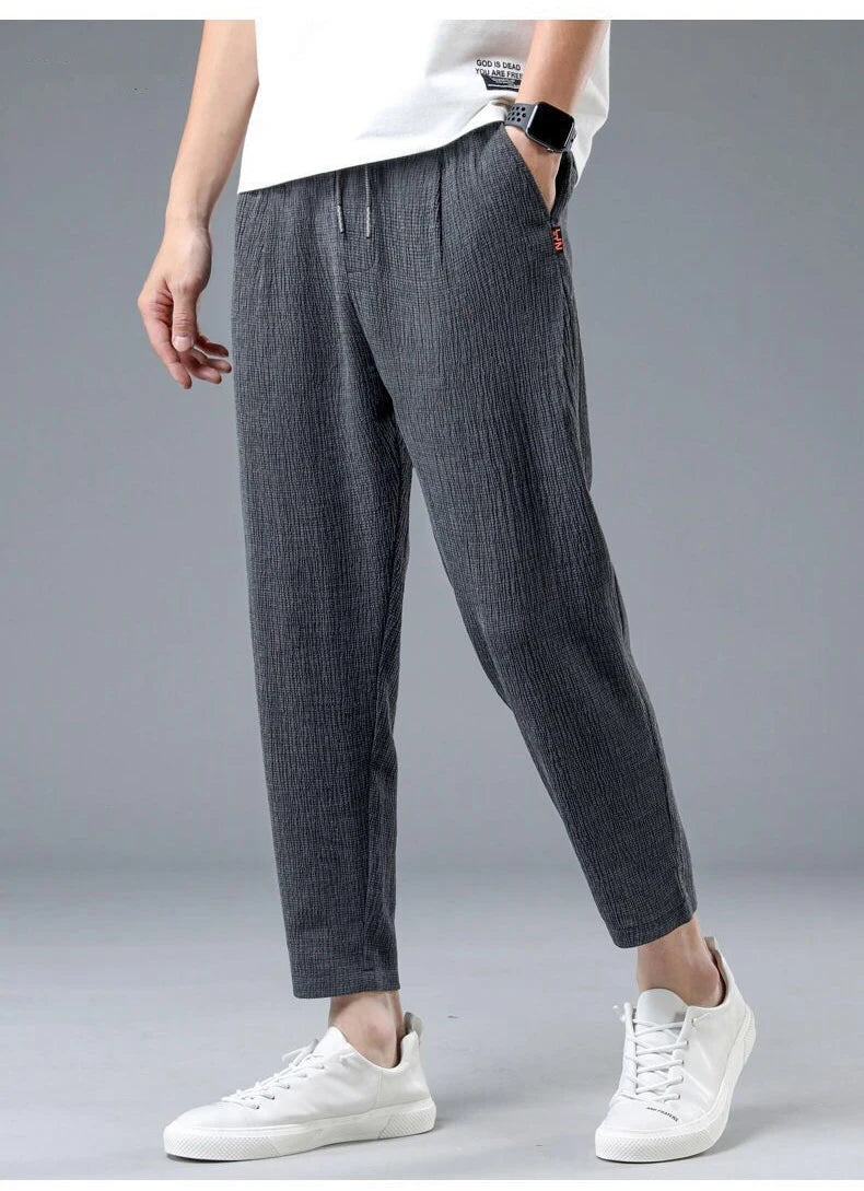 Ice Silk Linen Man Sport Pants