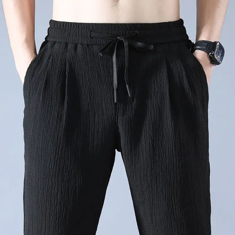 Ice Silk Linen Man Sport Pants