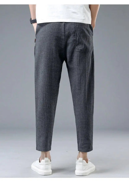 Ice Silk Linen Man Sport Pants