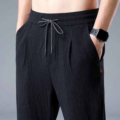 Ice Silk Linen Man Sport Pants