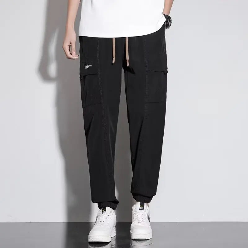 Straight leg-binding casual pants