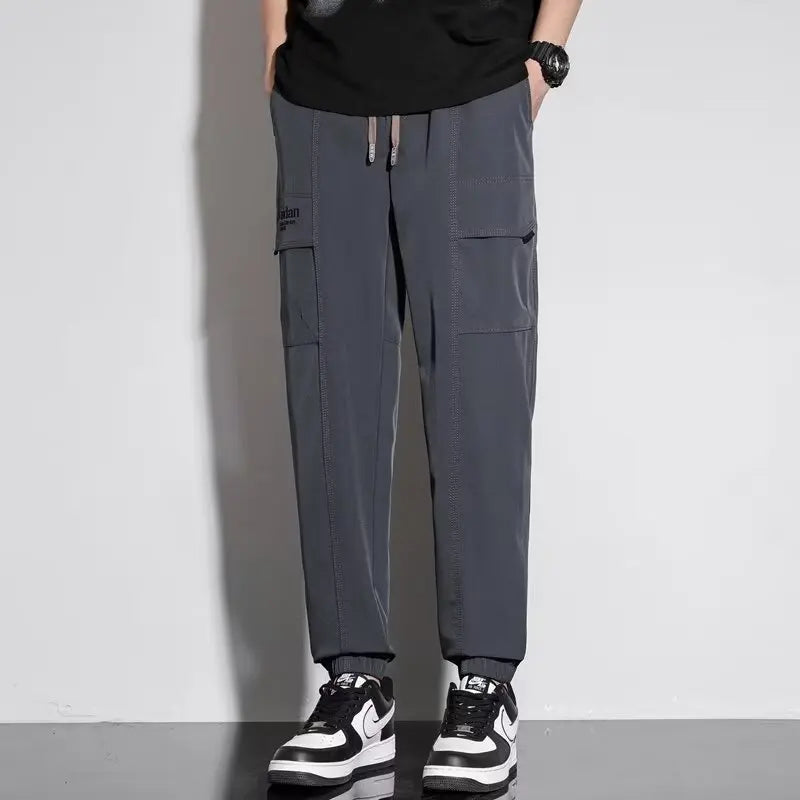 Straight leg-binding casual pants