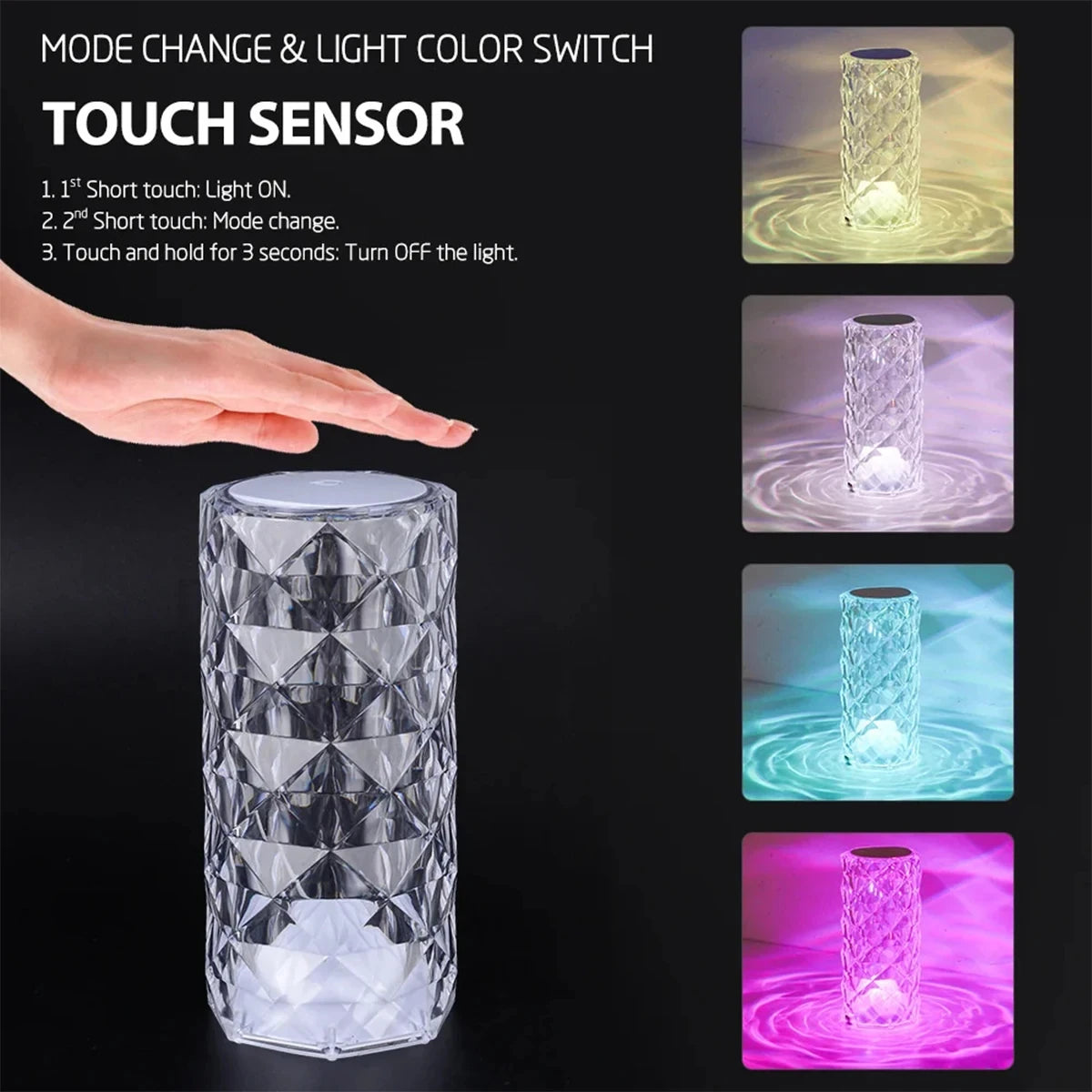 Crystal Touch Table Lamp For Bedroom