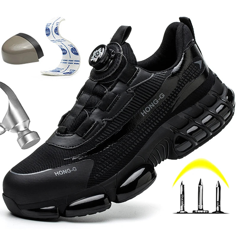 Rotating Button Men Safety Shoes